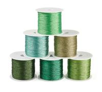 KISSITTY 328 Yards 6 Rolls Polyester Braided Metallic Thread Embroidery Threads Thin Beading String Jewelry Beading Thread for Jewelry Making Embroidery DIY Braided Bracelets Sewing Craft Bead Weaving