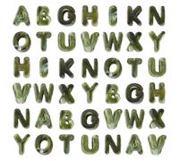 KISSITTY 50pcs Large Letter Beads Acrylic European Letters Beige Color