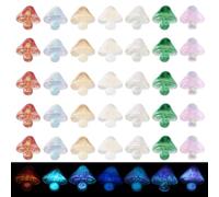 KISSITTY 70pcs Glow in The Dark Mushrooms Tiny Flat Back Luminous Resin Cabochons with Glitter Sequins Embellishments Decors for Women Nail Art Decoration Accessories Scrapbooking Crafts