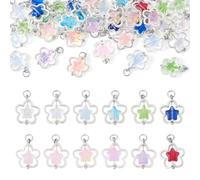 KISSITTY Alloy Glas Star Charms Crystal Star Dangle Charms Mixed Color Tiny Spot Pendant with Brass Findings for Bracelet Earrings Necklaces Keychain Craft DIY Jewelry Making Supplies Decoration