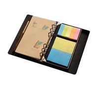 KISSKI A6 Planner Inserts Journals, 6 Ring Leather Binder Refillable Travelers Notebook Cover for Writing, 7.5 x 4.9 in Personal Organizer with 80 Lined Paper, Handmade Gifts for Men/Women, Black