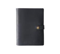 KISSKI·H Olvido Genuine Leather Binder Notebook, Refillable A5 Writing Journal for Men, 6 Ring Binder Notepad Organizer with Lined Paper, Diary Notebook, Personal/Business Gift, Black