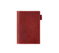 KISSKI Leather Journals for A6 Hardcover Notebook, Handmade Notebook Cover with Pen Holder, Writing Pad Cover Case with 88 Sheets 176 Lined Paper for Field Notes, Bible, Personal Planner, Burgundy