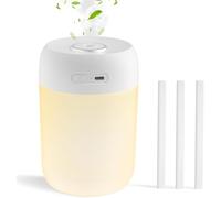 kissleaf Mini Cool Mist Air Humidifier for Bedroom with Night Light Top-Fill Quiet Operation Auto Shut-Off for Baby Nursery Office Desk Home Plants Light White