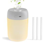 kissleaf Mini Cool Mist Air Humidifier for Bedroom with Night Light Top-Fill Quiet Operation Auto Shut-Off for Baby Nursery Office Desk Home Plants Light Grey