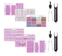Kissmii 2 Sets of EKG Calipers and 3 Pieces ECG Rhythm Interpretation Badges EKG Calipers Tool Set for Nurses Doctors Hospitals
