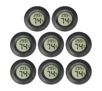 Kissmii 8PCS Mini LCD Digital Thermometer Hygrometer Round Temperature Humidity Sensor for Freezers Wine Cooler Crawling Pet Box
