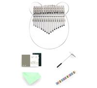Kissmii Kalimba 17 Keys Thumb Piano, Clear Transparent Acrylic Finger Piano Instrument Easy Install
