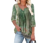 KISSMODA Ladies Fall Winter Tops Ruffle Long Sleeve V Neck Casual Blouses Loose Fit Comfy Henley Shirts with Legging
