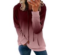 KISSMODA Womens Hooded Sweatshirts Oversized Hoodies Ladies Gradient Color Tunic Tops for Leggings
