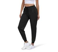 KISSMODA Womens Joggers Basic Tracksuit Buttoms Elastic Waisted Drawstring Running Pants Lightweight Jogging Sweatpants Cuffed Trousers Track Pants with Pockets Black