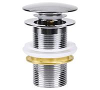 Kissral Basin Sink Waste Sink Plug Modern Chrome Slotted Bathroom Push Pop Up Click Clack Sprung