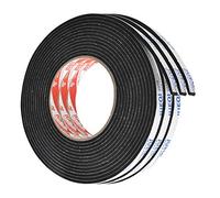 Kissral Double Sided Sticky Tape - 3pcs Foam Tape, 3mm ×10mm × 5m, Heavy Duty, Waterproof, Black, Indoor/Outdoor Seal Tape for Windows & Doors