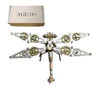 Kisss 3D Metal Puzzle for Adults, Meganeura Dragonfly 200PCS+ Assembled Animal Model Kit, Steampunk Style, 3D Metal Model DIY 3D Jigsaw Puzzle, Insect DIY STEM Toy