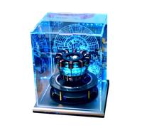 Kisss DIY Model Arc Reactor, 1:1 Scale LED Light MK1 Heart-shaped Arc Reactor Rotating Lamp Tech Desk Ornament Movie Museum Collection Christmas with Holographic Shield