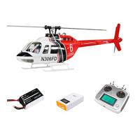 Kisss FW Bell-206-V3 RC Helicopter Model with GPS Positioning, 470-Class 2.4G 6CH Remote Control Helicopter with H1 Flight Controller, Aircarft without Battery Transmitter, Gift -RNP