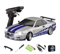 Kisss RC Drift Car, 1/18 Remote Control Sports Car with Flip-up Headlights, 2.4G 3CH Full-Proportional 4WD Metal Body High Speed Mini RC Racing Cars Vehicle Toy Gift -Gyro RTR