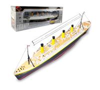 Kisss RC Electric Battleship Model, 2.4G RC 3CH Titanic Cruise Ship Remote Control Boat Military RC Speedboat Watercraft Model with LED Lights, RC Outdoor Toys Model Gift Perfect for Adults - RTR