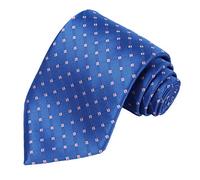 KissTies 63'' Extra Long Mens Tie Check Plaid Striped Classic Necktie + Gift Box, Sapphire Blue, One size