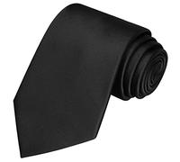 KissTies 63'' XL Tie Mens Extra Long Solid Satin Necktie For Big And Tall Men, Black, XL