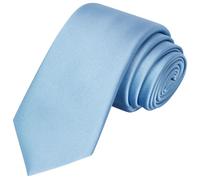 KissTies Boys Tie Satin Necktie For Teens Ties + Gift Box - Blue - One Size