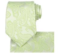 KissTies Mens Paisley Tie And Pocket Square Necktie Sets, Lime Green, One size