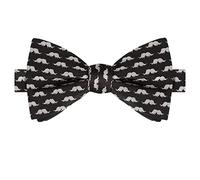 KissTies Mens Pre-Tied Bow Tie Moustache Novelty Movember Bowties, Black White, One Size