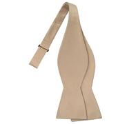 KissTies Self-Tied Satin Bow Tie Solid Tuxedo Adjustable Bowties For Adults, Tan, One size