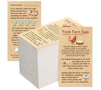 Kisston 200 Pcs Fresh Farm Eggs Handling Instruction Cards 2 x 3.5'' Christmas Egg Carton Stamp Bulk Label Cards Design for Carton Basket Farm Business Holiday Accessories (Simple Style)