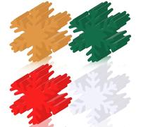 Kisston 360 Pcs Snowflake Cutouts Paper 3.9 Inch,Green Red White Orange
