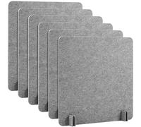 Kisston 6 Pack Acoustic Desk Divider Desk Partition 24 x 24" Stand Up Freestanding Desk Privacy Panel Noise and Visual Distractions Reducing Table Divider for Student Reception Area Office(Light Gray)