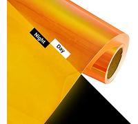 KISSWILL Holographic Neon Orange Glow in the Dark Iron on Vinyl - 10" x 5 Feet Luminous Chameleon HTV Vinyl Rolls for T-Shirts