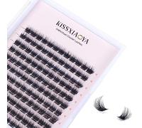 KISSXIAOYA Cluster Eyelash Extensions, Pack of 144 D Curl 12 mm Length Wide-Stem Eyelashes, DIY Individual Eyelash Extensions at Home, Natural & Soft False Eyelashes (12 mm, 144 Pieces D Curl)