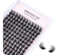 KISSXIAOYA Cluster Eyelash Extensions, Pack of 144 D Curl 15 mm Length Wide-Stem Eyelashes, DIY Individual Eyelash Extensions at Home, Natural & Soft False Eyelashes (15 mm, 144 Pieces D Curl)