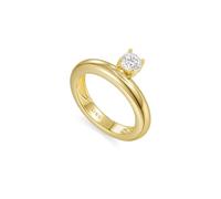 KissYan Band Rings for Women 14K Gold Plated Dainty Pave Pear or Circle CZ Eternity Thick Chunky Engagement Statement Ring Valentine Fashion Gift, 24, Rhinestone, Cubic Zirconia