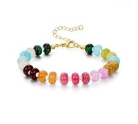 KissYan Beads Bracelets for Women Colorful Gemstone Boho Beads Bracelet for Beach Natural Stone Handmade Summer Jewelry Gift, One Size, No Gemstone