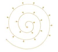 KissYan Bikini Body Chains for Women, 14K Gold Adjustable Sexy Waist Chain Summer Beach Colorful Cuban Link Pearl Evil Eyes Belly Chain Handmade Trendy Chic Jewelry Gift(Balls)