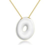 KissYan Bubble Letter Necklace, 14K Gold Plated Enamel Initial Pendant Box Chain Necklace Dainty Alphabet Jewelry for Women, Brass, No Gemstone