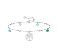 KissYan Tree of Life Bracelets for Women, Silver Bracelet, Stainless Steel Tree of Life Bracelet with Pendant, Jewellery Gift for Women