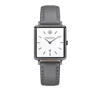 Kistanio Carré GM-WH-L-GR Women's Watch with Leather Strap Date Stainless Steel Gunmetal Sapphire Glass