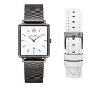Kistanio Carre GM-WH-M-L-WH Women's Watch with Sapphire Glass and Milanese Strap + Extra Leather Strap
