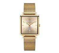 Kistanio Carré GO-GOS-M Women's Watch with Milanese Strap Date Stainless Steel Gold-Plated Sapphire Glass