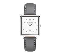 Kistanio Carré ladies watch with leather strap, date, stainless steel, sapphire glass, SI-WH-L-GR