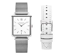 Kistanio Carre SI-WH-M-L-WH Women's Watch with Sapphire Glass and Milanese Strap + Extra Leather Strap