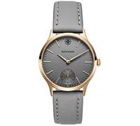 Kistanio Ladies Analog Watch Stratolia Sapphire Glass Champagne Grey with Grey Leather Strap KIS-STR-31-099