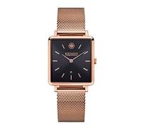 Kistanio Ladies' Slim Watch, Carré Rose Stainless Steel Sapphire Crystal with Milanese Strap RG-BLKS-M