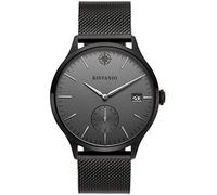 Kistanio Men's Watch Stratolis Sapphire Glass Black Grey Mesh with Milanese Strap KIS-STR-40-114