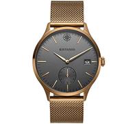 Kistanio Men's Watch Stratolis Sapphire Glass Khaki Grey Mesh with Milanese Band KIS-STR-40-122