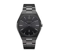 Kistanio Milano Men's Watch in Italian Design with Leather Strap or Metal Strap and Sapphire Glass 10 ATM Classic in Various Variations, Black / black / metal strap, Bracelet