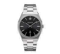 Kistanio Milano Men's Watch in Italian Design with Leather Strap or Metal Strap and Sapphire Glass 10 ATM Classic in Various Variations, Black / metal strap, Bracelet